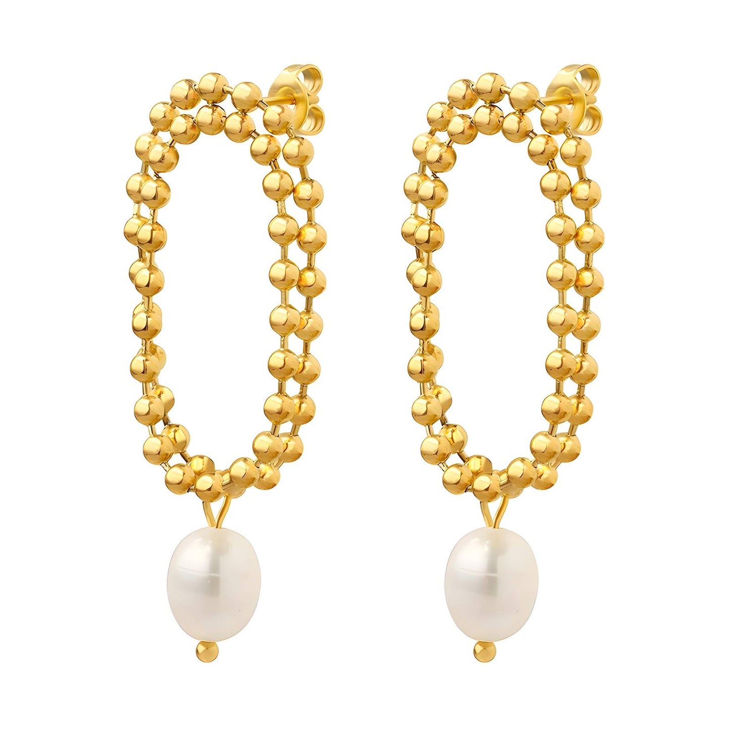 Golden Pearl Drops Earrings