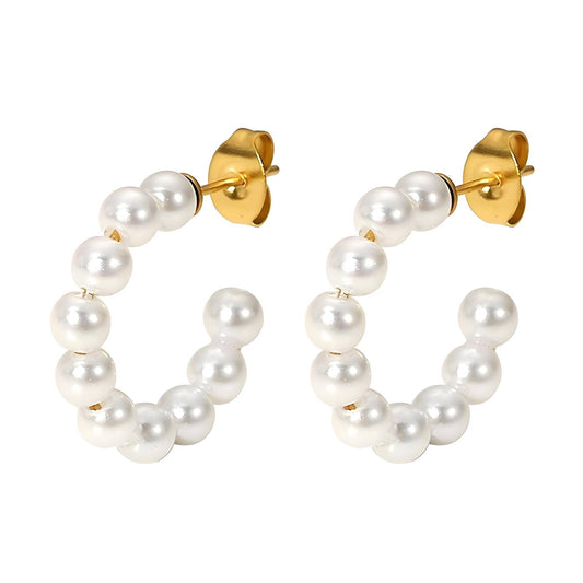 Pearl Blossom Hoops