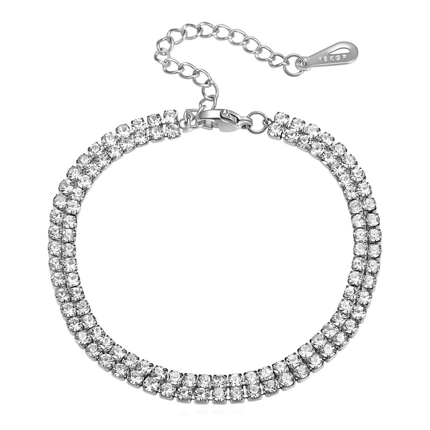 Chic Silver Sparkle Tennis Bracelet